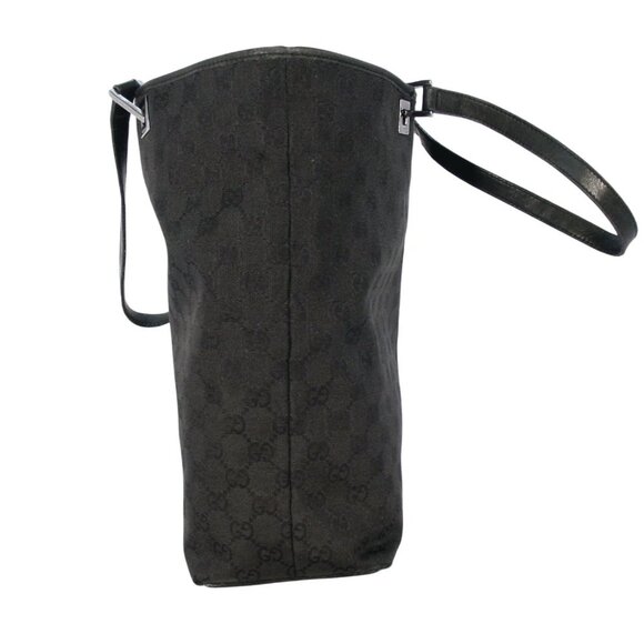 GUCCI Large All Black GG Signature Logo Shopper Tote Bag 31243 2123 - Picture 4 of 13
